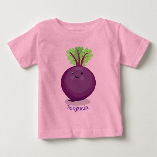 かわいいハッピービーツルートキッチンアニメイラストレーション ベビーTシャツ (正面)