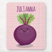 かわいいハッピービーツルートキッチンアニメイラストレーション マウスパッド (正面)