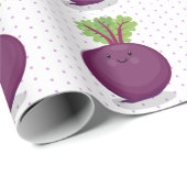 かわいいハッピービーツルートキッチンアニメイラストレーション ラッピングペーパー (ロールコーナー)