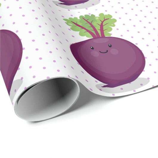 かわいいハッピービーツルートキッチンアニメイラストレーション ラッピングペーパー (ロールコーナー)