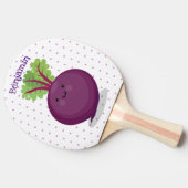 かわいいハッピービーツルートキッチンアニメイラストレーション 卓球ラケット (横)