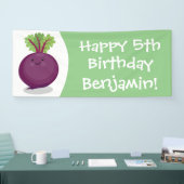 かわいいハッピービーツルートキッチンアニメイラストレーション 横断幕 (トレードショー)