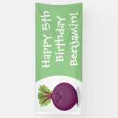 かわいいハッピービーツルートキッチンアニメイラストレーション 横断幕 (縦)