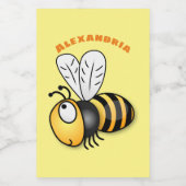 かわいいハッピービー漫画イラストレーション フードラベル (シングルラベル)