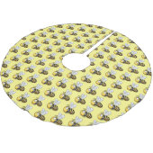 かわいいハッピービー漫画イラストレーション ブラッシュドポリエステルツリースカート (アングル)