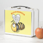 かわいいハッピービー漫画イラストレーション メタルランチボックス (インサイチュ)