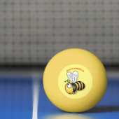 かわいいハッピービー漫画イラストレーション 卓球ボール (ネット)