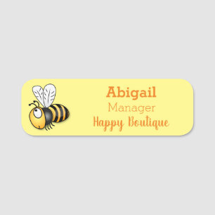 かわいいハッピービー漫画イラストレーション 名札