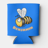 かわいいハッピービー漫画イラストレーション 缶クーラー (正面)