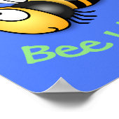 かわいいハッピービー親切な漫画イラストレーション ポスター (角)