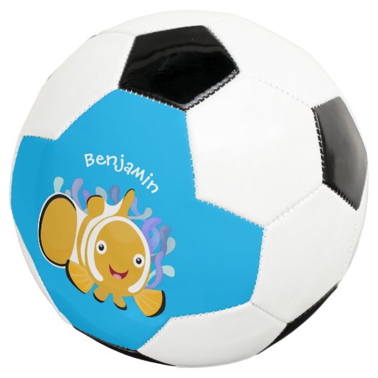 かわいいハッピーピエロのアニメ漫画 サッカーボール (3/4)