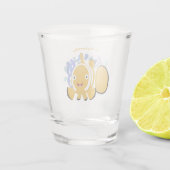 かわいいハッピーピエロのアニメ漫画 ショットグラス (裏面)