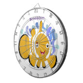 かわいいハッピーピエロのアニメ漫画 ダーツボード (正面右)