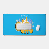 かわいいハッピーピエロのアニメ漫画 デスクマット (キーボード&マウス)