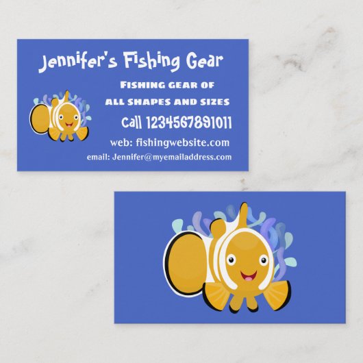 かわいいハッピーピエロのアニメ漫画 名刺 (正面/裏面)