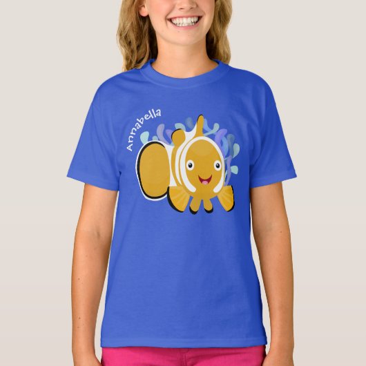 かわいいハッピーピエロのアニメ漫画 Tシャツ (正面)