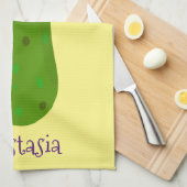 かわいいハッピーピックアニメイラストレーション キッチンタオル (四つ折り)