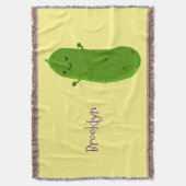 かわいいハッピーピックアニメイラストレーション スローブランケット (正面縦)