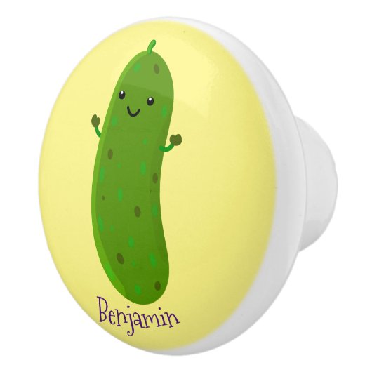 かわいいハッピーピックアニメイラストレーション セラミックノブ (右)