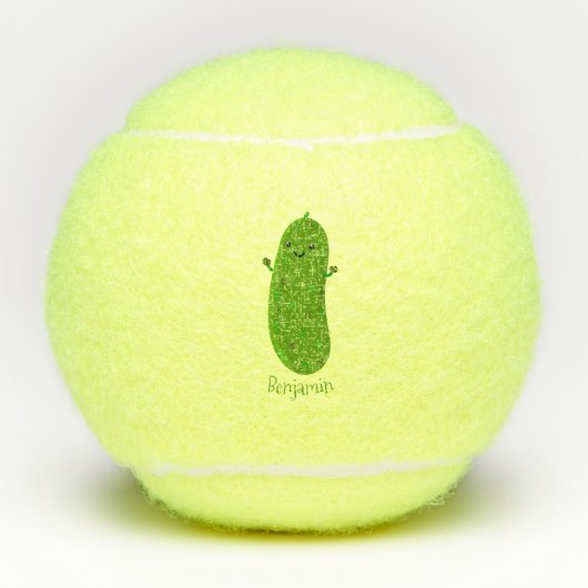 かわいいハッピーピックアニメイラストレーション テニスボール (正面)