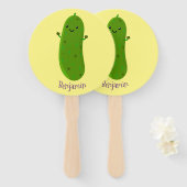 かわいいハッピーピックアニメイラストレーション ハンドファン (正面&裏面)