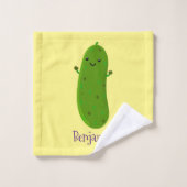 かわいいハッピーピックアニメイラストレーション バスタオルセット (ウォッシュタオル)