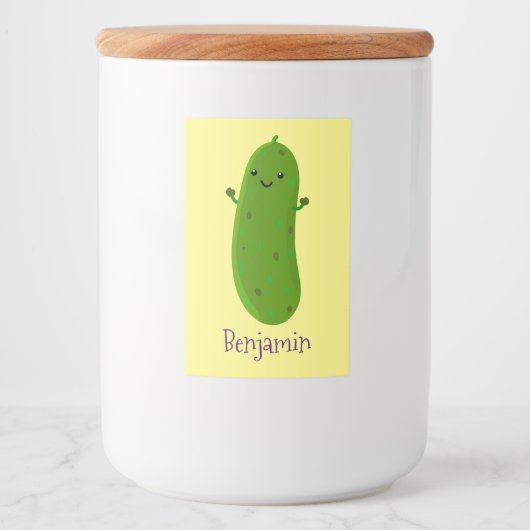 かわいいハッピーピックアニメイラストレーション フードラベル (正面)