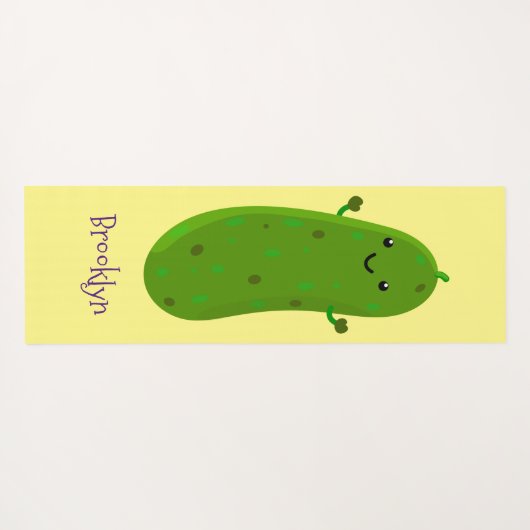 かわいいハッピーピックアニメイラストレーション ヨガマット (裏面(横))