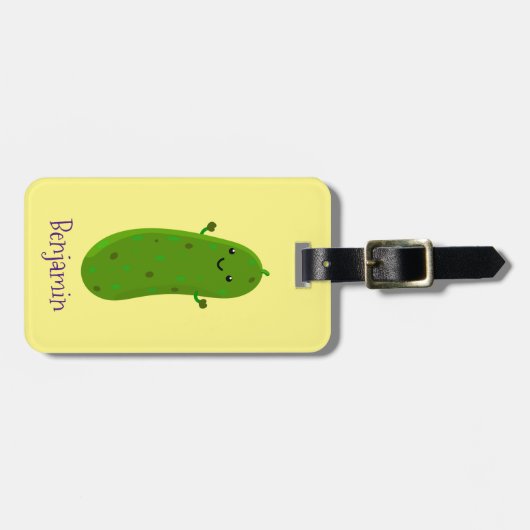 かわいいハッピーピックアニメイラストレーション ラゲッジタグ (正面横)