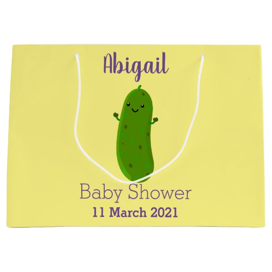 かわいいハッピーピックアニメイラストレーション ラージペーパーバッグ (正面)