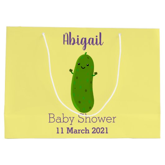 かわいいハッピーピックアニメイラストレーション ラージペーパーバッグ (裏面)