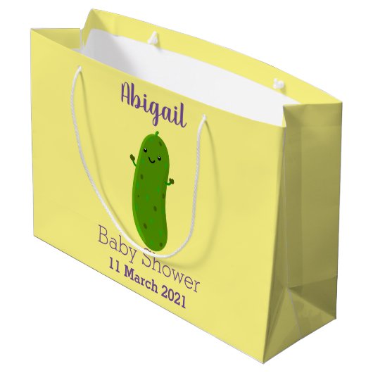 かわいいハッピーピックアニメイラストレーション ラージペーパーバッグ (裏面アングル)