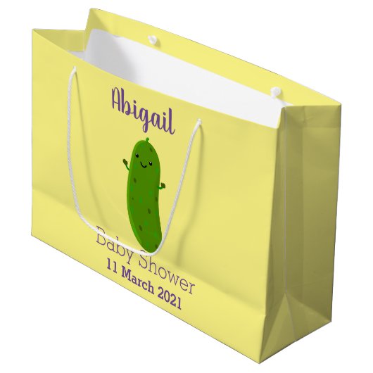 かわいいハッピーピックアニメイラストレーション ラージペーパーバッグ (正面アングル)