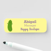 かわいいハッピーピックアニメイラストレーション 名札 (インサイチュ)