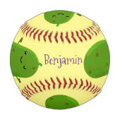 かわいいハッピーピックアニメイラストレーション 野球ボール (正面)