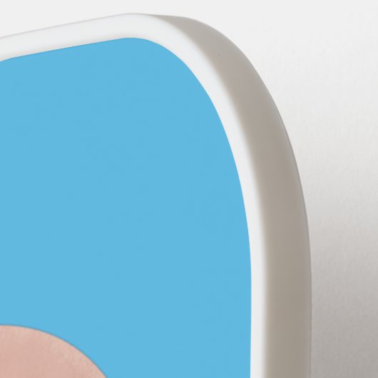 かわいいハッピーピンクのグレーズドナートカートーン ピックルボールラケット (左詳細)