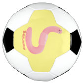 かわいいハッピーピンクのミミズ漫画 サッカーボール (回転)