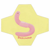 かわいいハッピーピンクのミミズ漫画 サッカーボール (フラット)