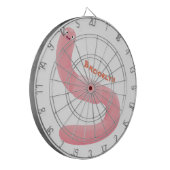 かわいいハッピーピンクのミミズ漫画 ダーツボード (正面左)