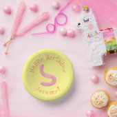 かわいいハッピーピンクのミミズ漫画 ペーパーボウル (パーティー)