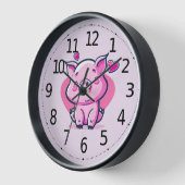 かわいいハッピーピンクピッグハートバレンタインスパイアン | 壁時計 (傾斜)