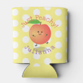 かわいいハッピーピーチイエローアニメイラストレーション 缶クーラー (裏面)