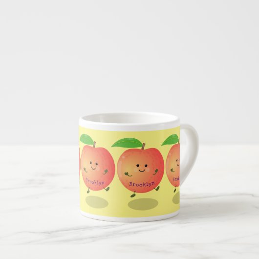 かわいいハッピーピーチイエローアニメ エスプレッソカップ (正面右)