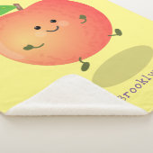 かわいいハッピーピーチイエローアニメ シェルパブランケット (3/4)