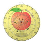 かわいいハッピーピーチイエローアニメ ダーツボード (正面)