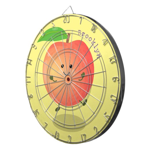 かわいいハッピーピーチイエローアニメ ダーツボード (正面右)