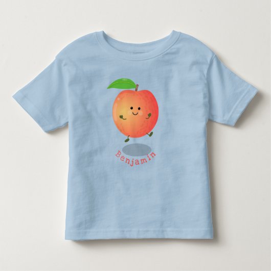 かわいいハッピーピーチイエローアニメ トドラーTシャツ (正面)
