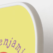 かわいいハッピーピーチイエローアニメ ピックルボールラケット (左詳細)