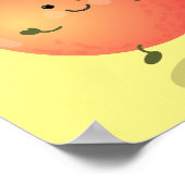 かわいいハッピーピーチイエローアニメ ポスター (角)