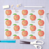 かわいいハッピーピーチイエローアニメ 薄葉紙 (クラフト)